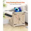 VEVOR Farmhouse End Table, Rectangle PE Rattan Woven Wood Coffee Table, 24-Inch Modern Boho Style Storage Coffee Table with Retro Metal Hinges, for Living Room, Bedroom & Small Spaces