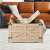 VEVOR Rattan Coffee Table, Rectangle PE Rattan Woven Wood Coffee Table with MDF Top, 32-Inch Modern Boho Style Storage Coffee Table with Retro Metal Hinges, for Living Room, Bedroom & Small Spaces