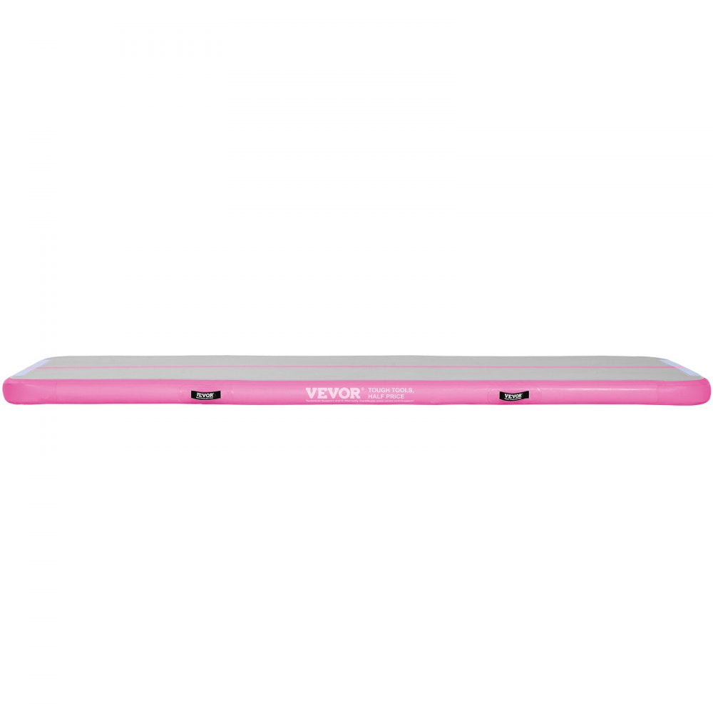 VEVOR Gymnastics Air Mat, 4 inch Thickness Inflatable Gymnastics Tumbling Mat, Tumble Track with Electric Pump, Training Mats for Home Use/Gym/Yoga/Cheerleading/Beach/Park/Water, 10 ft, Pink