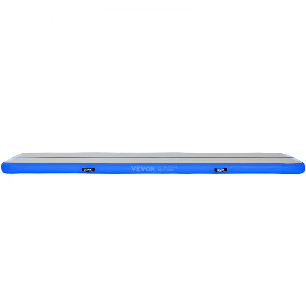 VEVOR Gymnastics Air Mat, 4 inch Thickness Inflatable Gymnastics Tumbling Mat, Tumble Track with Electric Pump, Training Mats for Home Use/Gym/Yoga/Cheerleading/Beach/Park/Water, 10 ft, Blue