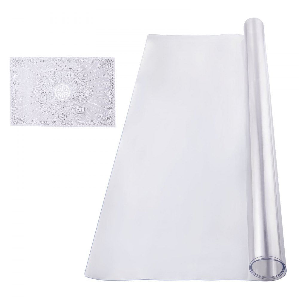 VEVOR Plastic Table Cover, 36 x 48 Inch 1.5 mm Thick Clear Table Protector, Rectangle PVC Desk Mat, Waterproof & Easy Cleaning Desk Pad Tablecloth, for Office Dresser Dining Room Table Night Stand