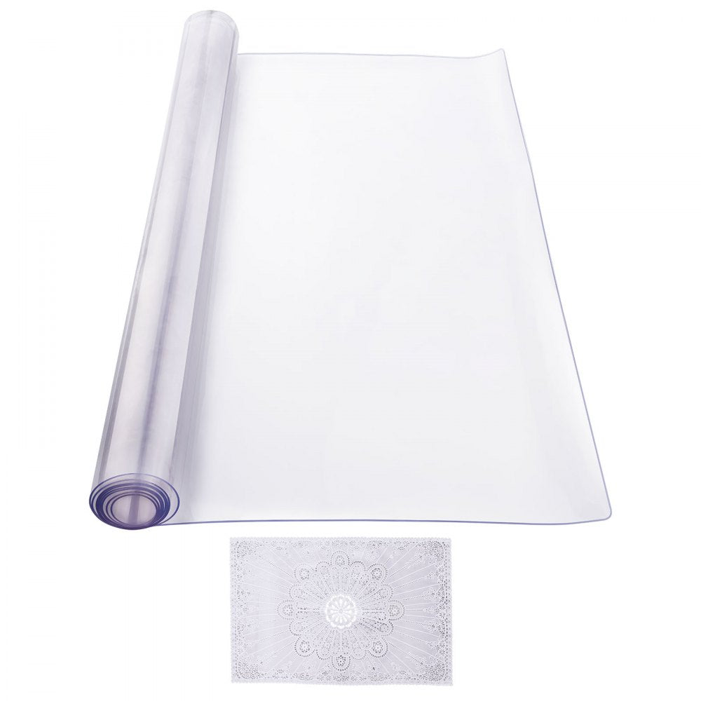 VEVOR Plastic Table Cover, 40 x 60 Inch 2.0 mm Thick Clear Table Protector, Rectangle PVC Desk Mat, Waterproof & Easy Cleaning Desk Pad Tablecloth, for Office Dresser Dining Room Table Night Stand