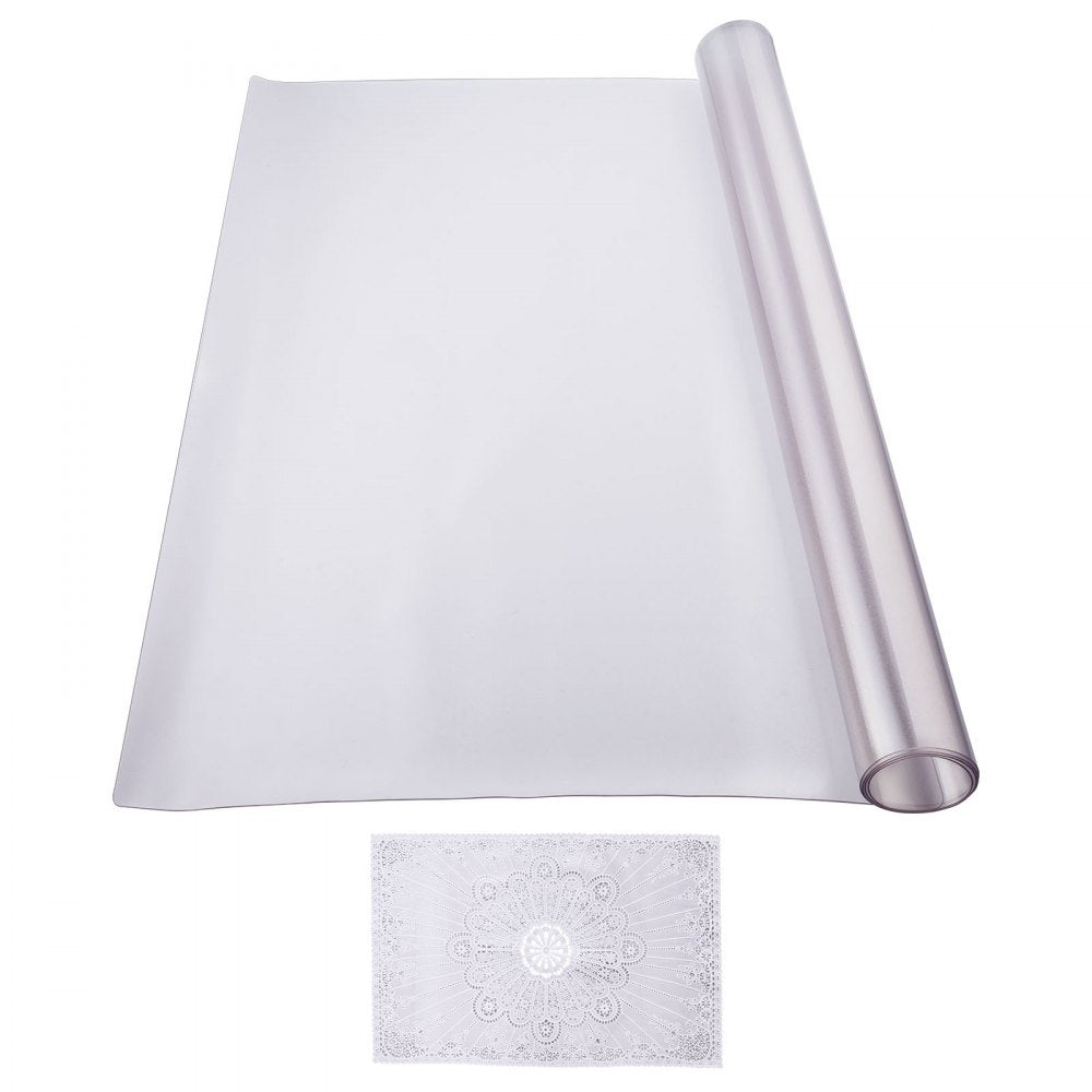 VEVOR Plastic Table Cover, 42 x 60 Inch 1.5 mm Thick Frosted Table Protector, Rectangle PVC Desk Mat, Waterproof & Easy Cleaning Desk Pad Tablecloth, for Office Dresser Dining Room Table Night Stand