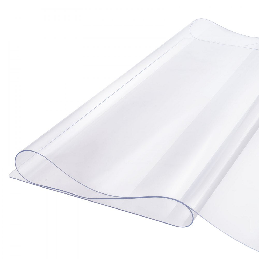 VEVOR Plastic Table Cover, 42 x 96 Inch 1.5 mm Thick Clear Table Protector, Rectangle PVC Desk Mat, Waterproof & Easy Cleaning Desk Pad Tablecloth, for Office Dresser Dining Room Table Night Stand