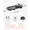 VEVOR Hot Pot with Grill, 2200W 2-in-1 Electric Smokeless Grill and Hot Pot, Korean BBQ Shabu Shabu Hotpot with Separate Dual Temperature Control, Non-stick Pan, for 1-6 People Family Dinning