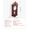 VEVOR Grandfather Clock, 23.2 in Classic Vintage Pendulum Clock, Pine Wood & MDF Wall Clocks with Quartz Movement and Quiet Design, for Living Room, Bedroom, Home Decor & Gift (Cherry Tone Finish)