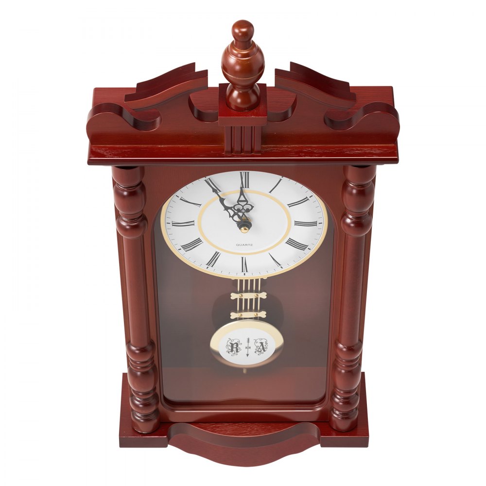 VEVOR Grandfather Clock, 23.2 in Classic Vintage Pendulum Clock, Pine Wood & MDF Wall Clocks with Quartz Movement and Quiet Design, for Living Room, Bedroom, Home Decor & Gift (Cherry Tone Finish)