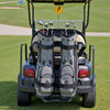 VEVOR Golf Cart Rear Seat Bag Holder, 27.1 x 15.6 x 29.7 inch, Compatible with Most Golf Carts with Rear Seat Grab Bar, Space-Saving Carbon Steel Bag Holder Bracket, No-Drilling Installation, Black