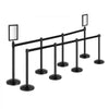 VEVOR Stanchion Post, 8 Pcs Stanchions with Retractable Belts, Carbon Steel Black Stanchions Queue with Sand Injection Hollow Base, Crowd Control Barriers for Theaters, Parties, Weddings, Exhibitions