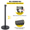 VEVOR Crowd Control Stanchions, 6-Pack Crowd Control Barriers with 3PCS 6.5FT Retractable Belt, Stanchion Posts Queue Pole for Crowd Control Barriers, Easy Assembly