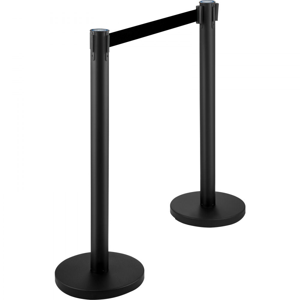 VEVOR Crowd Control Stanchions, 6-Pack Crowd Control Barriers with 3PCS 6.5FT Retractable Belt, Stanchion Posts Queue Pole for Crowd Control Barriers, Easy Assembly