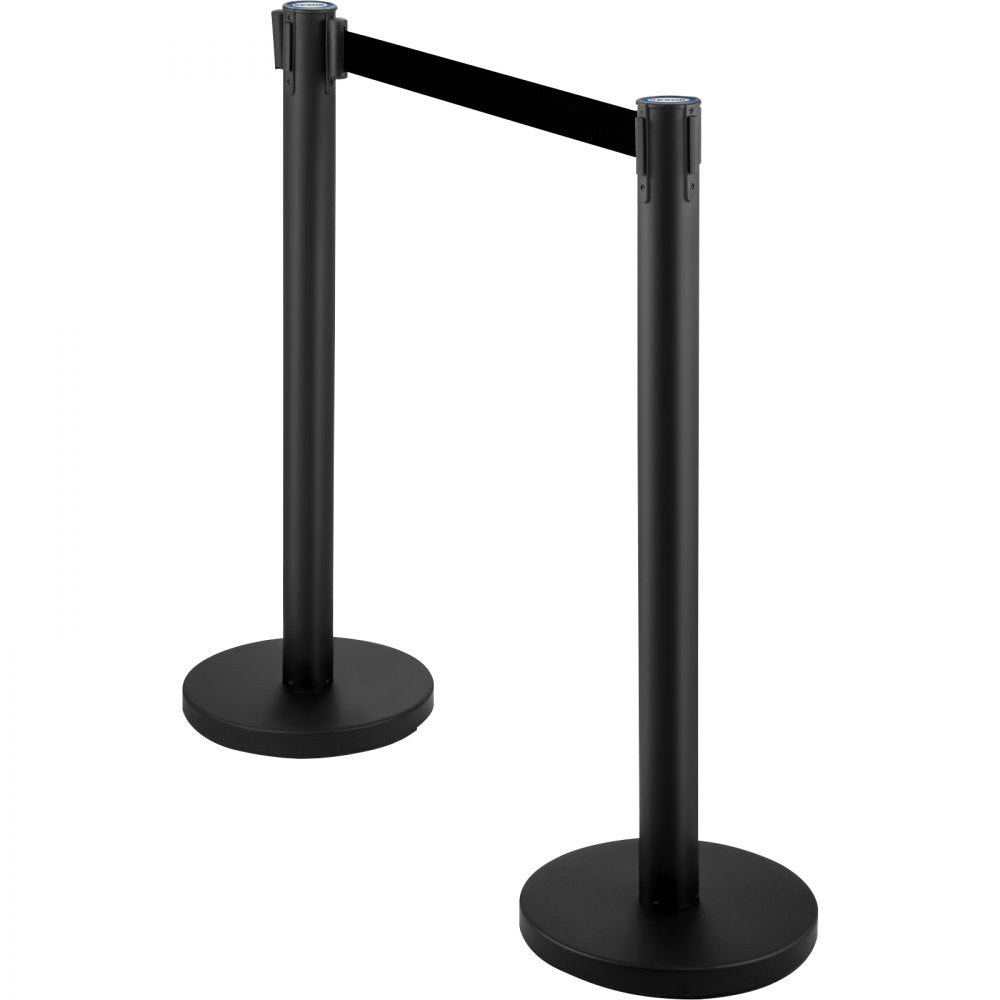 VEVOR Crowd Control Stanchions, 6-Pack Crowd Control Barriers with 3PCS 6.5FT Retractable Belt, Stanchion Posts Queue Pole for Crowd Control Barriers, Easy Assembly