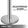 VEVOR Crowd Control Stanchion, 6-Pack Crowd Control Barrier, Carbon Steel Baking Painted Stanchion Queue Post with 3CS Retractable Belt & Fillable Base, Belt Barrier Line Divider, Easy Assembly