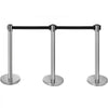 VEVOR Crowd Control Stanchion, 6-Pack Crowd Control Barrier, Carbon Steel Baking Painted Stanchion Queue Post with 3CS Retractable Belt & Fillable Base, Belt Barrier Line Divider, Easy Assembly
