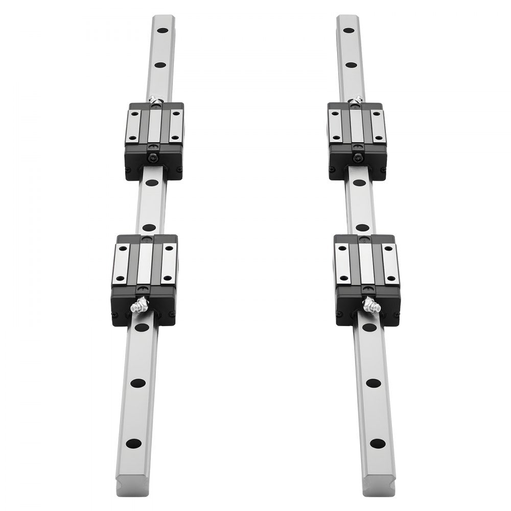 VEVOR Linear Rail Guide Kit, HGR20, 2PCS 600 mm (23.62 inch) Linear Rails and 1PCS Ball Screw, 4PCS Slide Blocks, with BF12/BK12 End Support, Coupling, and Nut Housing, for DIY CNC Routers Lathes