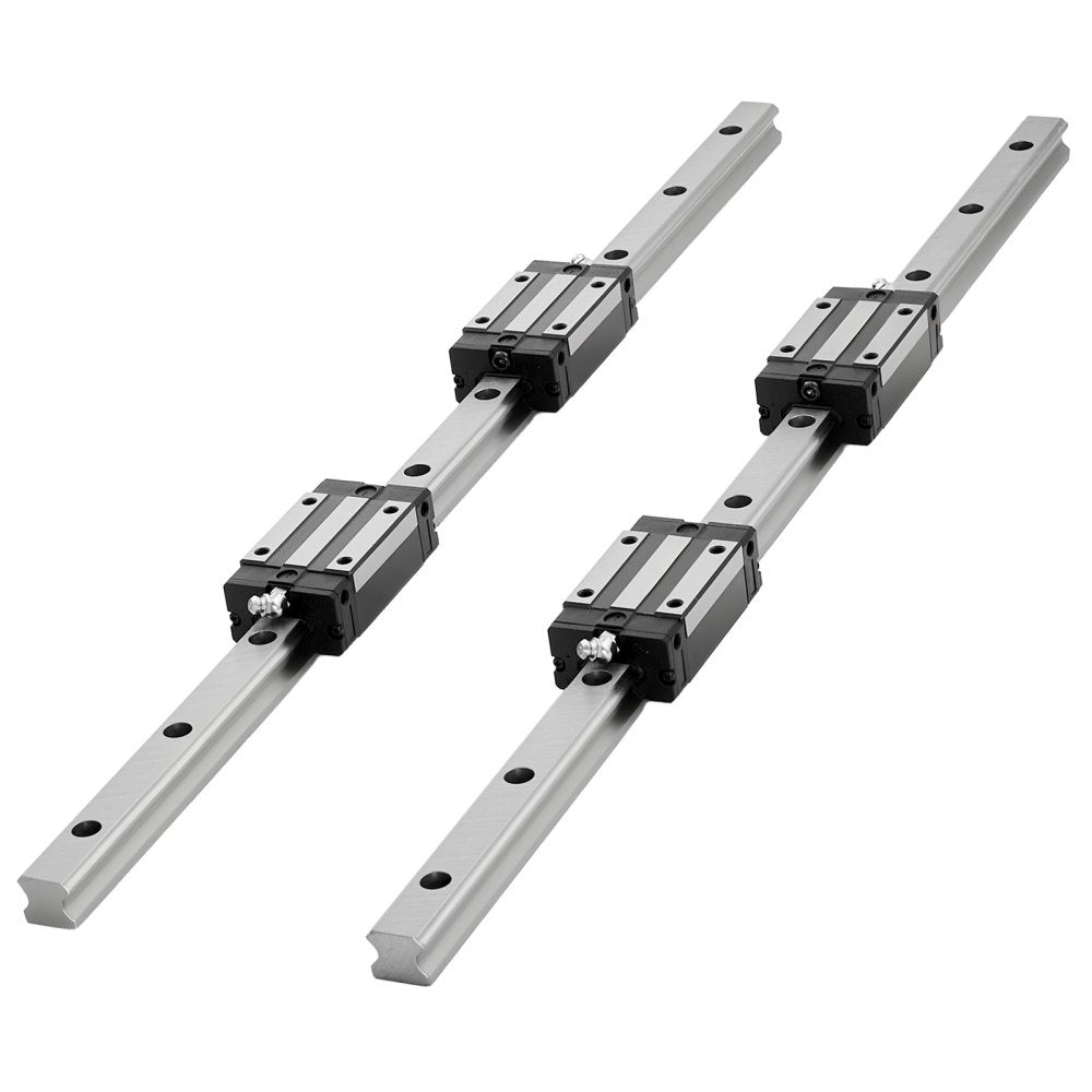 VEVOR Linear Rail Guide Kit, HGR20, 2PCS 600 mm (23.62 inch) Linear Rails and 1PCS Ball Screw, 4PCS Slide Blocks, with BF12/BK12 End Support, Coupling, and Nut Housing, for DIY CNC Routers Lathes