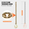 VEVOR G80 Transport Binder Chain, 3/8" x 2.9' 2-Pack Tow Chain with Clevis Snap Hook, 7100 lbs Safe Working Load, Heavy Duty Logging Chain for Transporting Towing Truck Tie Down Binding Equipment