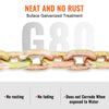 VEVOR Transport Binder Chain, 7100lbs Working Load Limit, 3/8''x20' G80 Tow Chain Tie Down with Grab Hooks, DOT Certified, Galvanized Coating Manganese Steel for Dock Factory Construction Site, 2 Pack