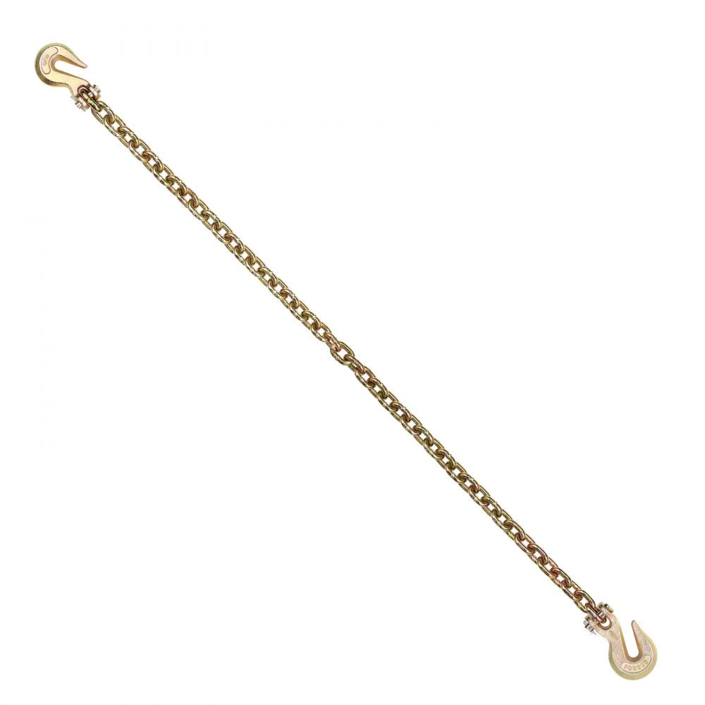 VEVOR G80 Transport Binder Chain, 3/8" x 10.3' Tow Chain with Clevis Grab Hooks, 7100 lbs Safe Working Load, Heavy Duty Trailer Logging Chain for Transporting Towing Truck Tie Down Binding Equipment