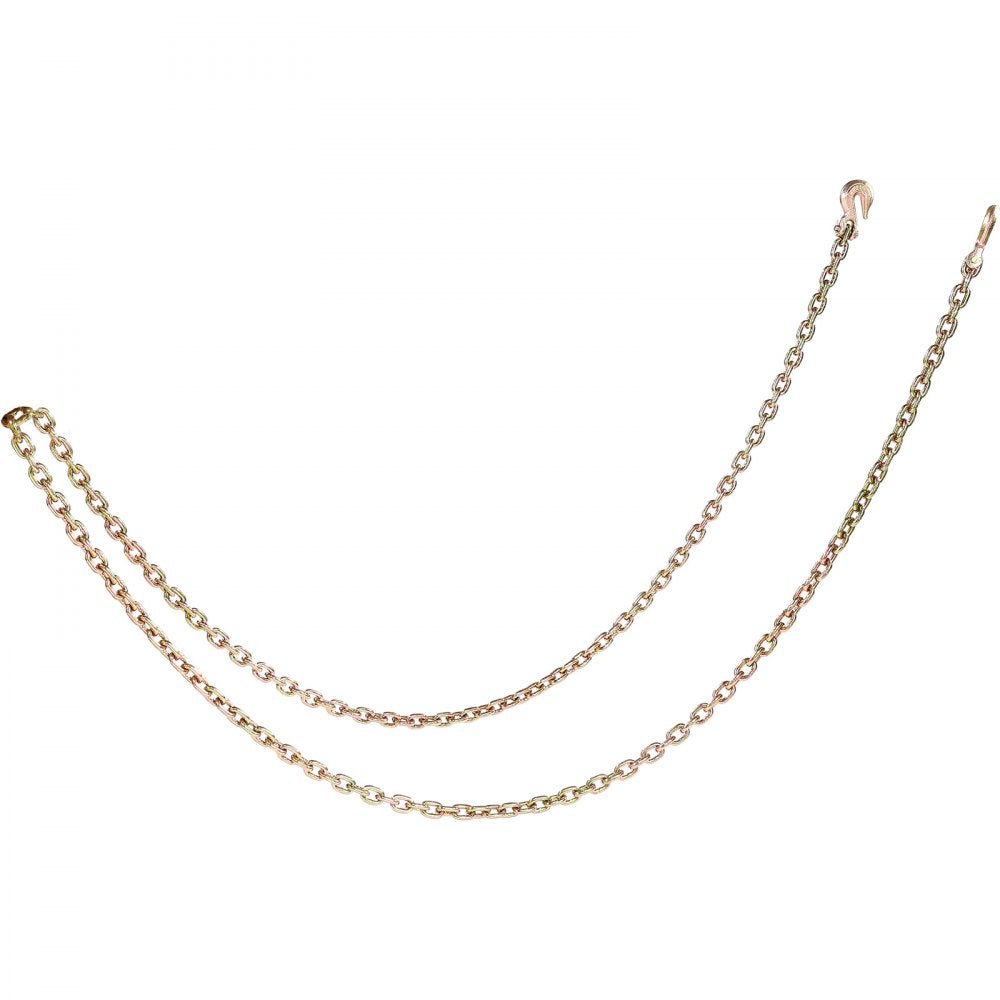 VEVOR G80 Transport Binder Chain, 5/16" x 14.2' Tow Chain with Clevis Grab Hooks, 4900 lbs Safe Working Load, Heavy Duty Trailer Logging Chain for Transporting Towing Truck Tie Down Binding Equipment
