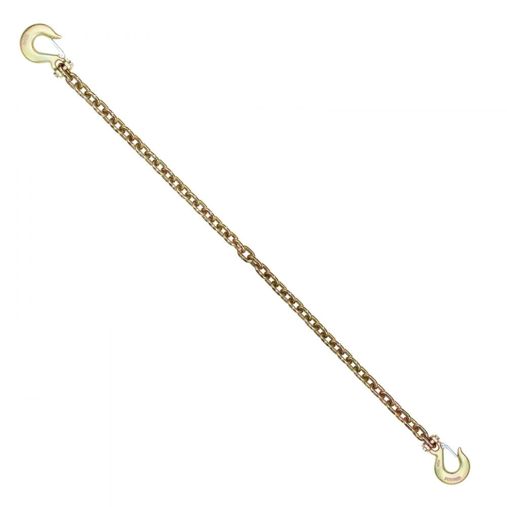 VEVOR G80 Transport Binder Chain, 3/8" x 10.3' 2-Pack Tow Chain with Clevis Grab Hooks, 7100 lbs Safe Working Load, Heavy Duty Logging Chain for Transporting Towing Truck Tie Down Binding Equipment
