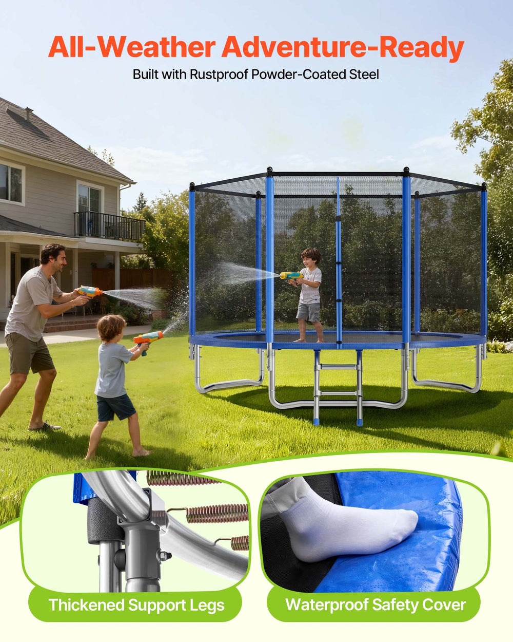 All-Weather Adventure-Ready - thickened support legs and waterproof safety cover
