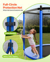 VEVOR Outdoor Trampoline 12FT Round - full-circle protection net feature graphic