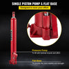 VEVOR Hydraulic Long Ram Jack, 4 Tons/8818 lbs Capacity, with Single Piston Pump and Flat Base, Manual Cherry Picker with Handle, for Garage/Shop Cranes, Engine Lift Hoist, Red