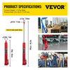 VEVOR Hydraulic Long Ram Jack, 4 Tons/8818 lbs Capacity, with Single Piston Pump and Flat Base, Manual Cherry Picker with Handle, for Garage/Shop Cranes, Engine Lift Hoist, Red