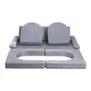 VEVOR Modular Kids Play Couch, Sectional Toddler Sofa with Armrests, 28D Sponge & Short Pile, Convertible Kids Modular Couch DIY Creative Combination for Playroom, Bedroom, Living Room, 10 Pcs, Gray
