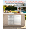 VEVOR Outdoor Kitchen Drawer Combo, 23"W x 21"H x 30"D, Propane Ring, for BBQ Island Storage, Patio Bars and Grill Station, with Handle, Built-In BBQ Island Drawers Organize Cookware Accessories