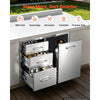 VEVOR Outdoor Kitchen Drawer Combo, 23"W x 21"H x 30"D, Propane Ring, for BBQ Island Storage, Patio Bars and Grill Station, with Handle, Built-In BBQ Island Drawers Organize Cookware Accessories