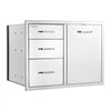 VEVOR Outdoor Kitchen Drawer Combo, 23"W x 21"H x 30"D, Propane Ring, for BBQ Island Storage, Patio Bars and Grill Station, with Handle, Built-In BBQ Island Drawers Organize Cookware Accessories