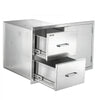 VEVOR Outdoor Kitchen Drawer Combo, 32"W x 22"H x 20"D, 2 Drawers Storage, for BBQ Island Storage, Patio Bars and Grill Station, with Handle, Built-In BBQ Island Drawers Organize Cookware Accessories