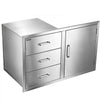 VEVOR Outdoor Kitchen Drawer Combo, 38"W x 23"H x 20"D, 3 Drawers Storage, for BBQ Island Storage, Patio Bars and Grill Station, with Handle, Built-In BBQ Island Drawers Organize Cookware Accessories