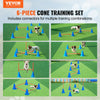 VEVOR Dog Agility Hurdle Cone Set, 6 PCS Kit-12 x Cones, 6 x Agility Rods, Agility Training Equipment with Height Adjustable Crossbar, Puppy Obstacle Course Jump Starter with Cones Storage Bag