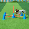 VEVOR Dog Agility Hurdle Cone Set, 6 PCS Kit-12 x Cones, 6 x Agility Rods, Agility Training Equipment with Height Adjustable Crossbar, Puppy Obstacle Course Jump Starter with Cones Storage Bag