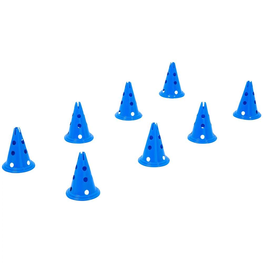 VEVOR Dog Agility Hurdle Cone Set, 6 PCS Kit-12 x Cones, 6 x Agility Rods, Agility Training Equipment with Height Adjustable Crossbar, Puppy Obstacle Course Jump Starter with Cones Storage Bag