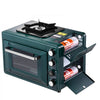 VEVOR Outdoor Oven, 2-in-1 Portable Gas Camping Stove Oven Combo, Adjustable Fire, 60-Minute Timer, Windproof, with Grill Shelf and Roasting Tray, for Camping Gear Backyard Picnic Outdoor Cooking