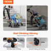 VEVOR Grocery Shopping Cart, 45L Stair Climbing Shopping Cart with 360° Rolling Swivel Wheels, Stair Climber Utility Cart with Tri-Wheels, Foldable Collapsible & Lightweight for Laundry Travel, Silver