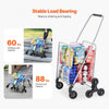 VEVOR Grocery Shopping Cart, 45L Stair Climbing Shopping Cart with 360° Rolling Swivel Wheels, Stair Climber Utility Cart with Tri-Wheels, Foldable Collapsible & Lightweight for Laundry Travel, Silver