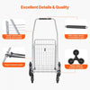 VEVOR Grocery Shopping Cart, 45L Stair Climbing Shopping Cart with 360° Rolling Swivel Wheels, Stair Climber Utility Cart with Tri-Wheels, Foldable Collapsible & Lightweight for Laundry Travel, Silver