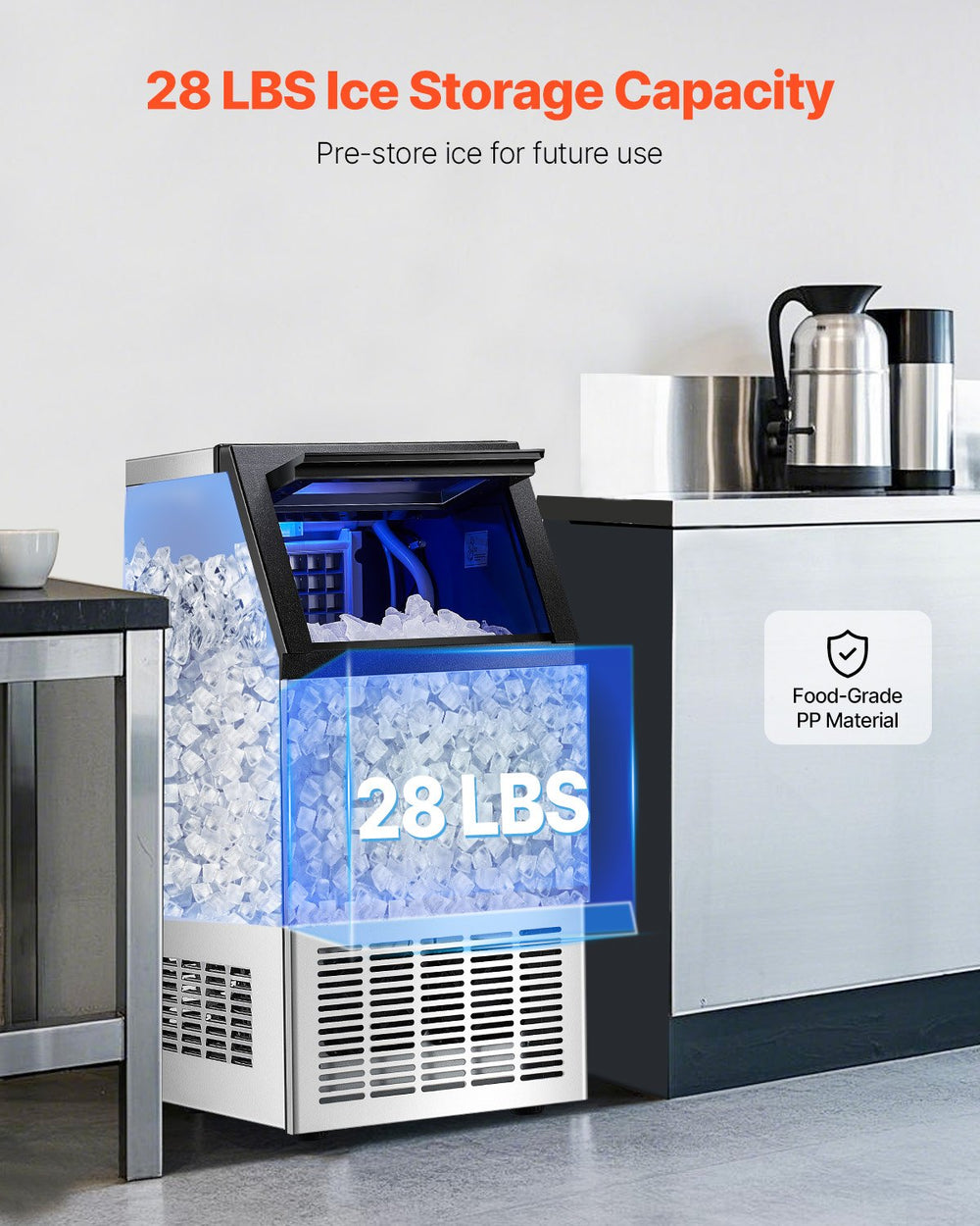 VEVOR commercial ice maker machine angle view 1