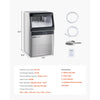 VEVOR commercial ice maker dimensions and included accessories overview