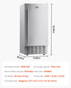 VEVOR Undercounter Built-in Ice Maker, 66 Lbs/Day Under Counter Nugget Ice Maker Machine with Reversible Door Stainless Steel, Freestanding Ice Maker for Commercial Home Kitchen, Electric Drainage