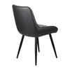 VEVOR Modern Dining Room Accent Chairs Set of 8, Upholstered Fabric Side Chair for Dining Tables, Space-Saving Kitchen Table Chair with Thick Cushions and Metal Legs, Black