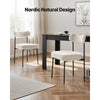 VEVOR Boucle Dining Chairs Set of 6, Mid Century Modern Sherpa Accent Chairs, Upholstered Side Chair for Dining Table, Space-Saving White Kitchen Table Chair with Curved Backrest and Black Metal Legs