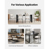 VEVOR Boucle Dining Chairs Set of 6, Mid Century Modern Sherpa Accent Chairs, Upholstered Side Chair for Dining Table, Space-Saving White Kitchen Table Chair with Curved Backrest and Black Metal Legs