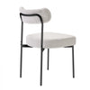VEVOR Boucle Dining Chairs Set of 6, Mid Century Modern Sherpa Accent Chairs, Upholstered Side Chair for Dining Table, Space-Saving White Kitchen Table Chair with Curved Backrest and Black Metal Legs