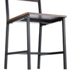 VEVOR Dining Chairs Set of 4, Wooden Table Chairs with Metal Frame and Backrest, Easy to Assemble Leather Side Chair, Modern Farmhouse Walnut Chair for Kitchen Living Room, Rustic Brown and Black